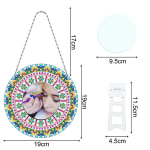 DIY Compact Mirror Paint by Number Kits Hanging Flower Home Decor (PFL306)