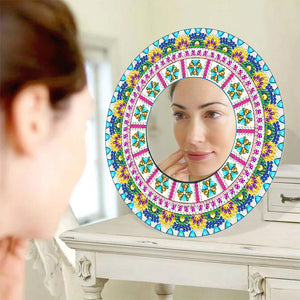 DIY Compact Mirror Paint by Number Kits Hanging Flower Home Decor (PFL306)