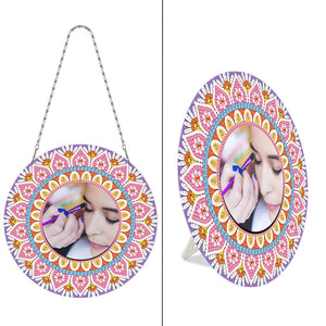 DIY Compact Mirror Paint by Number Kits Hanging Flower Home Decor (PFL307)