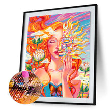 Load image into Gallery viewer, Woman With Sun Mask 30*40CM(Canvas) Full Round Drill Diamond Painting
