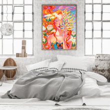 Load image into Gallery viewer, Woman With Sun Mask 30*40CM(Canvas) Full Round Drill Diamond Painting
