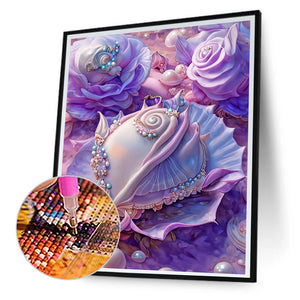 Purple Shells 30*40CM(Canvas) Full Round Drill Diamond Painting
