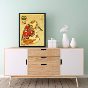 Samurai Cat 40*50CM(Canvas) Full Round Drill Diamond Painting