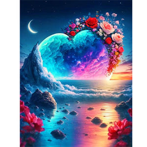 Dreamlike Heart Rose Wreath 30*40CM(Canvas) Full Round Drill Diamond Painting