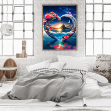 Load image into Gallery viewer, Dreamlike Heart Rose Wreath 30*40CM(Canvas) Full Round Drill Diamond Painting
