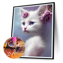 Load image into Gallery viewer, Cute White Cat 30*40CM(Canvas) Full Round Drill Diamond Painting
