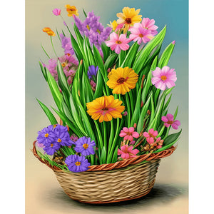 Flower Basket 30*40CM(Canvas) Full Round Drill Diamond Painting