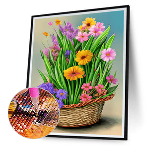 Flower Basket 30*40CM(Canvas) Full Round Drill Diamond Painting