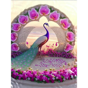 Gorgeous Peacock 30*40CM(Canvas) Full Round Drill Diamond Painting