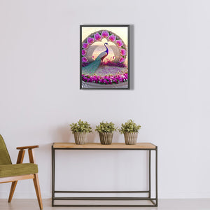Gorgeous Peacock 30*40CM(Canvas) Full Round Drill Diamond Painting