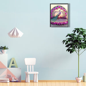 Gorgeous Peacock 30*40CM(Canvas) Full Round Drill Diamond Painting