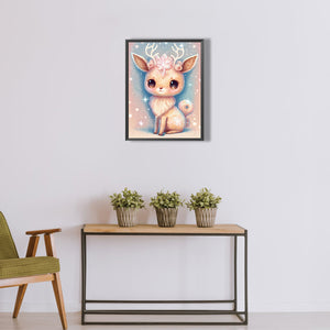 Dreamlike Cartoon Sika Deer 30*40CM(Canvas) Full Round Drill Diamond Painting
