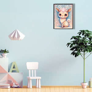 Dreamlike Cartoon Sika Deer 30*40CM(Canvas) Full Round Drill Diamond Painting