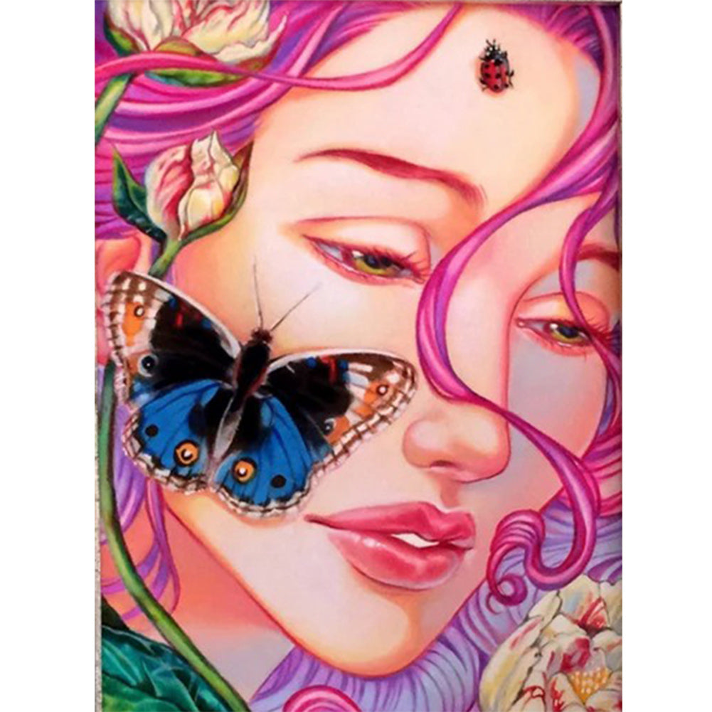 Girl Crystal Heart 30*40CM(Canvas) Full Round Drill Diamond Painting
