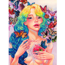 Load image into Gallery viewer, Girl Crystal Heart 30*40CM(Canvas) Full Round Drill Diamond Painting
