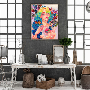 Girl Crystal Heart 30*40CM(Canvas) Full Round Drill Diamond Painting