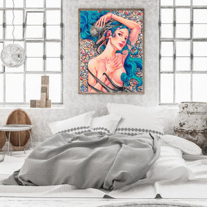 Girl Crystal Heart 30*40CM(Canvas) Full Round Drill Diamond Painting