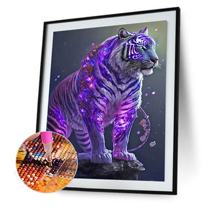 Purple Tiger 30*40CM(Canvas) Full Round Drill Diamond Painting