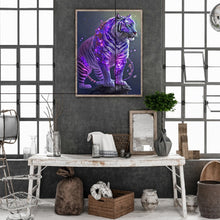 Load image into Gallery viewer, Purple Tiger 30*40CM(Canvas) Full Round Drill Diamond Painting
