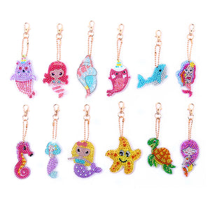 Acrylic Diamond Art Keychains Handmade DIY Craft Hanging Ornament (AA1219)
