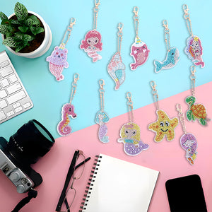 Acrylic Diamond Art Keychains Handmade DIY Craft Hanging Ornament (AA1219)