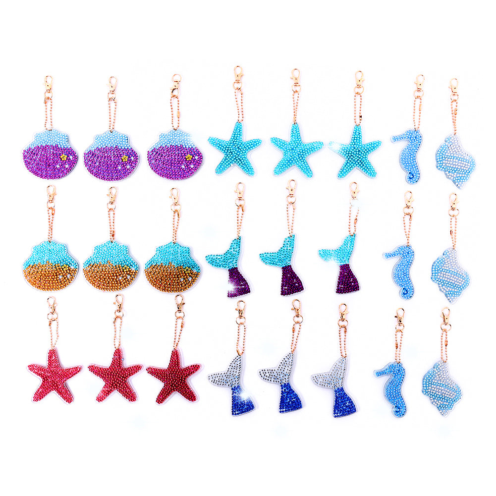 Acrylic Diamond Art Keychains Handmade DIY Craft Hanging Ornament (AA1224)