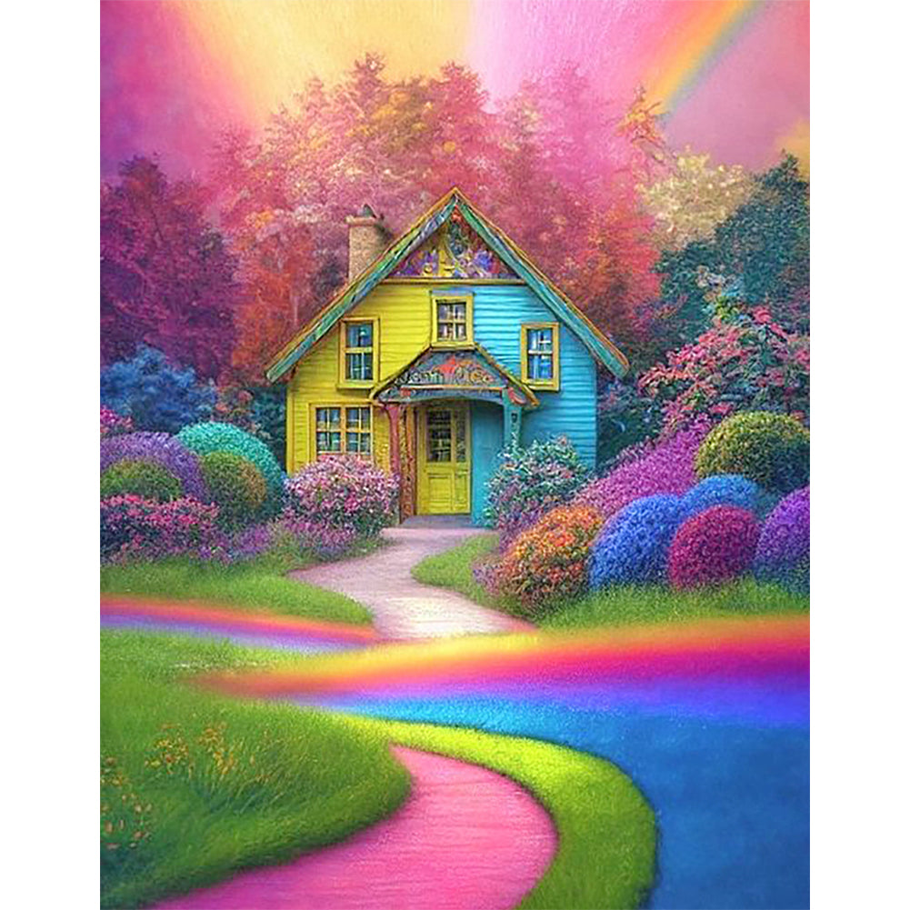 Rainbow House 40*50CM(Canvas) Full Round Drill Diamond Painting