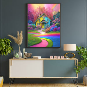 Rainbow House 40*50CM(Canvas) Full Round Drill Diamond Painting