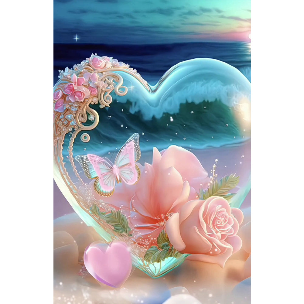 Huancan - Roses On The Beach - 42*60CM 11CT 3 Stamped Cross Stitch
