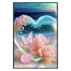 Huancan - Roses On The Beach - 42*60CM 11CT 3 Stamped Cross Stitch