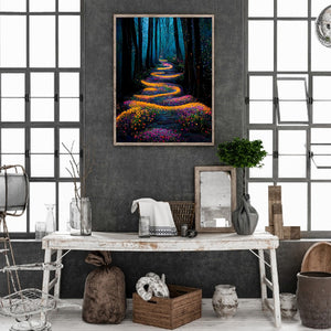 Path In The Woods 30*40CM(Canvas) Full Round Drill Diamond Painting