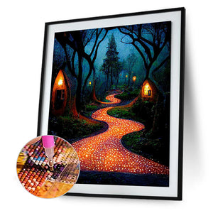 Path In The Woods 30*40CM(Canvas) Full Round Drill Diamond Painting