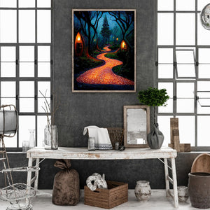Path In The Woods 30*40CM(Canvas) Full Round Drill Diamond Painting