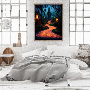 Path In The Woods 30*40CM(Canvas) Full Round Drill Diamond Painting