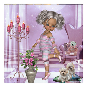 Cartoon Girl 30*30CM(Canvas) Full Round Drill Diamond Painting