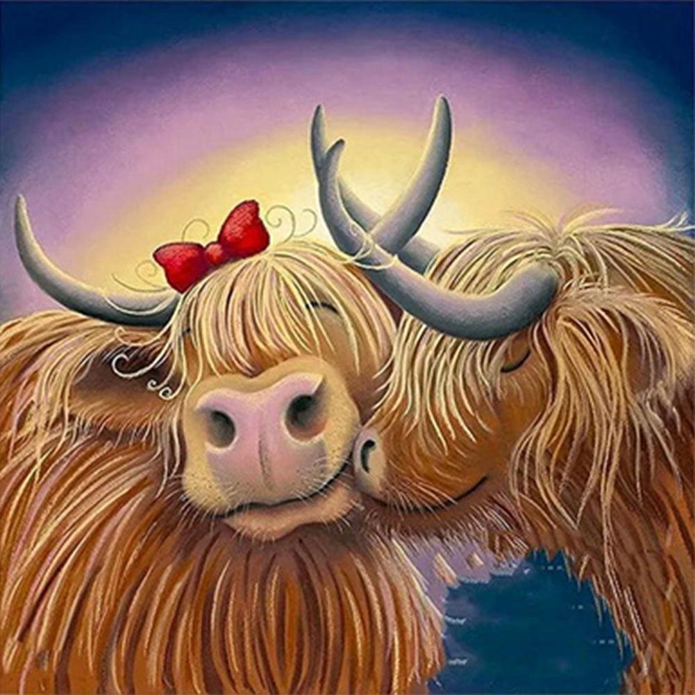 Yak Pair 40*40CM(Canvas) Full Round Drill Diamond Painting