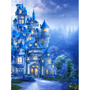 Blue Castle 30*40CM(Canvas) Full Round Drill Diamond Painting