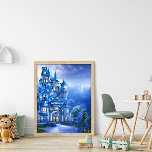 Blue Castle 30*40CM(Canvas) Full Round Drill Diamond Painting