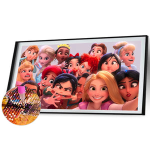 Disney Princess Photo 70*40CM(Canvas) Full Round Drill Diamond Painting