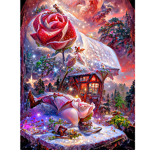 Red Rose Fantasy 30*40CM(Canvas) Full Round Drill Diamond Painting