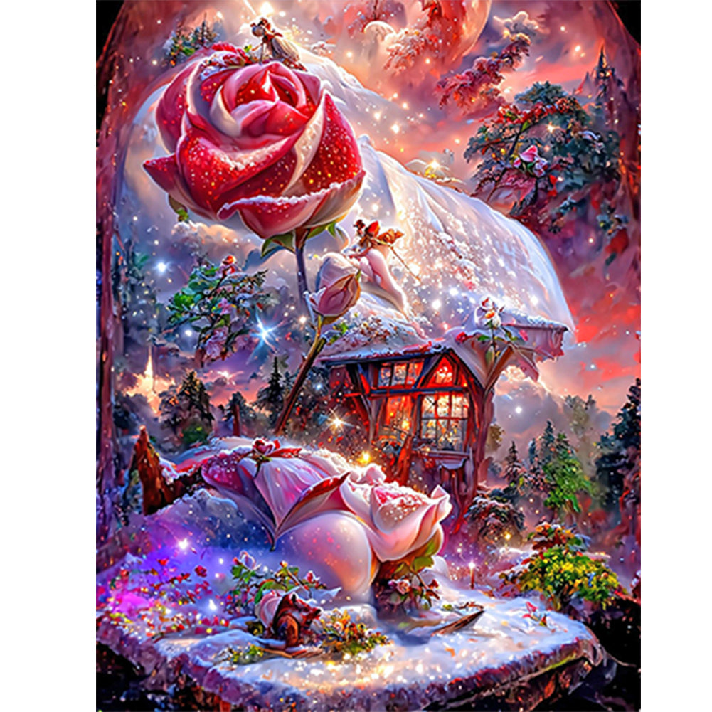 Red Rose Fantasy 30*40CM(Canvas) Full Round Drill Diamond Painting