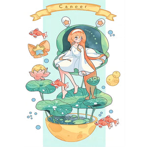 Huancan - Cancer Girl - 40*60CM 11CT 3 Stamped Cross Stitch