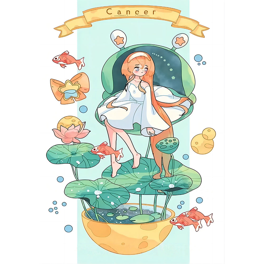 Huancan - Cancer Girl - 40*60CM 11CT 3 Stamped Cross Stitch