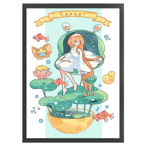 Huancan - Cancer Girl - 40*60CM 11CT 3 Stamped Cross Stitch