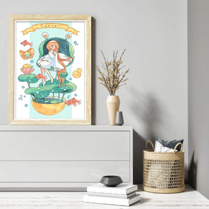 Huancan - Cancer Girl - 40*60CM 11CT 3 Stamped Cross Stitch