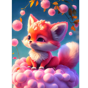 Pink Fox Fantasy 30*40CM(Canvas) Full Round Drill Diamond Painting