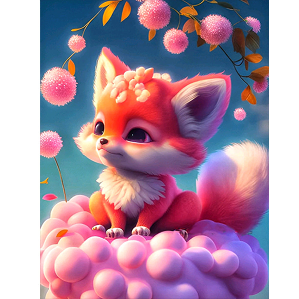 Pink Fox Fantasy 30*40CM(Canvas) Full Round Drill Diamond Painting