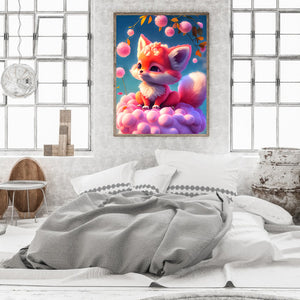 Pink Fox Fantasy 30*40CM(Canvas) Full Round Drill Diamond Painting