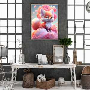 Pink Fox Fantasy 30*40CM(Canvas) Full Round Drill Diamond Painting
