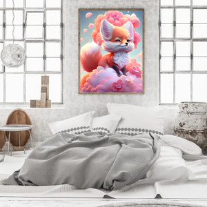 Pink Fox Fantasy 30*40CM(Canvas) Full Round Drill Diamond Painting